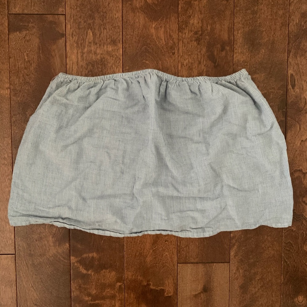 Brandy Melville Strapless Chambray Top